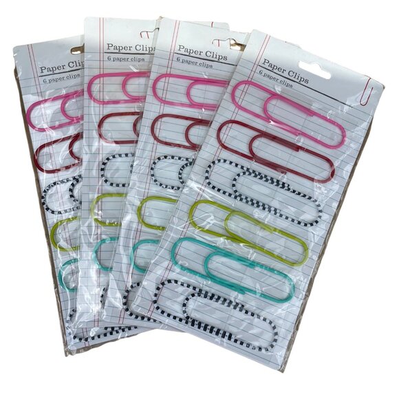 American Crafts Jumbo Paper Clip Pack 373605 u Assorted Colors 4 in Each - Picture 3 of 3
